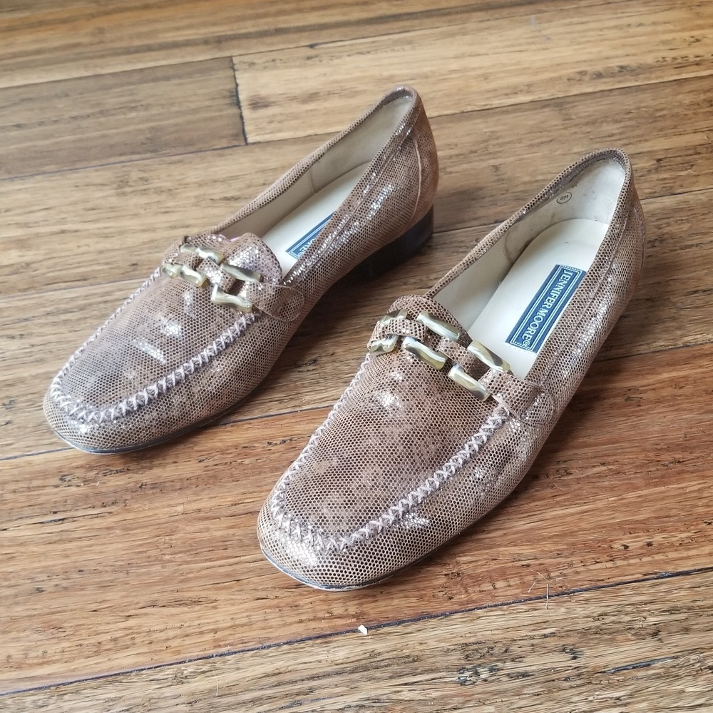 Jennifer Moore brown marble Loafers